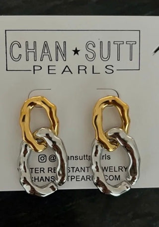 Gold and Silver Chain Earring