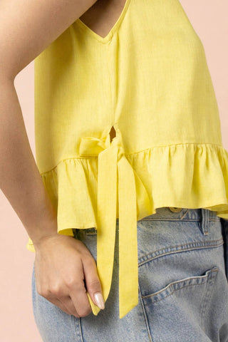 VERY J - NT12128-Side Tie Detail Ruffled Top