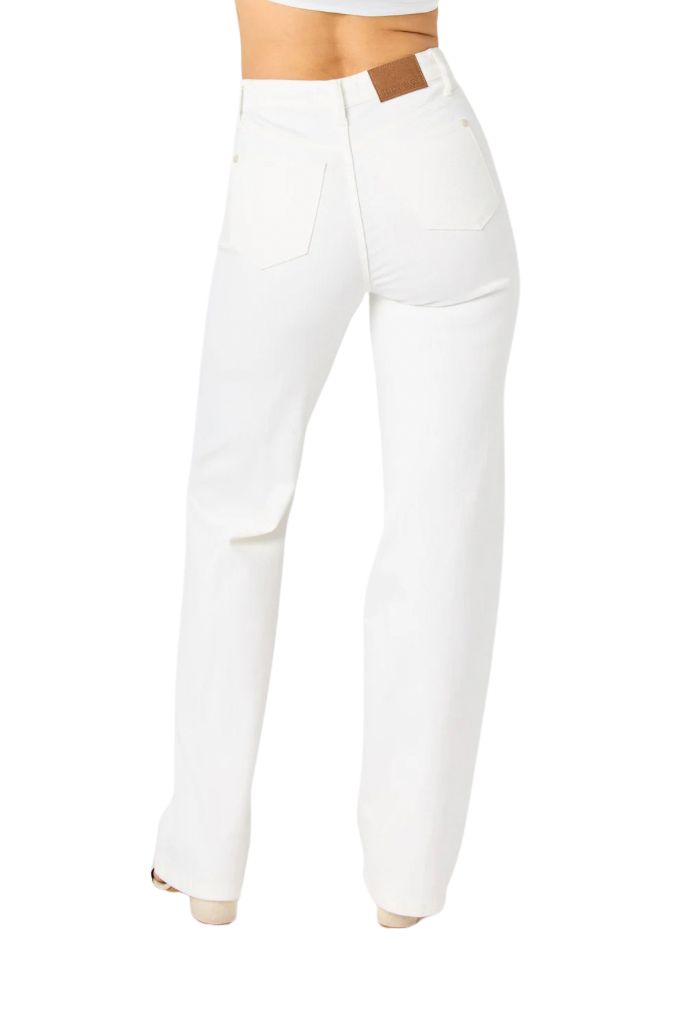 JUDY BLUE - HIGH WAIST WIDE LEG - WHITE
