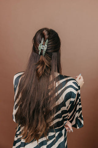 Zebra Acetate Claw Clip