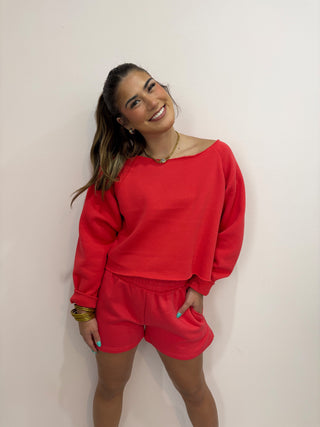Cherry Off The Shoulder Set