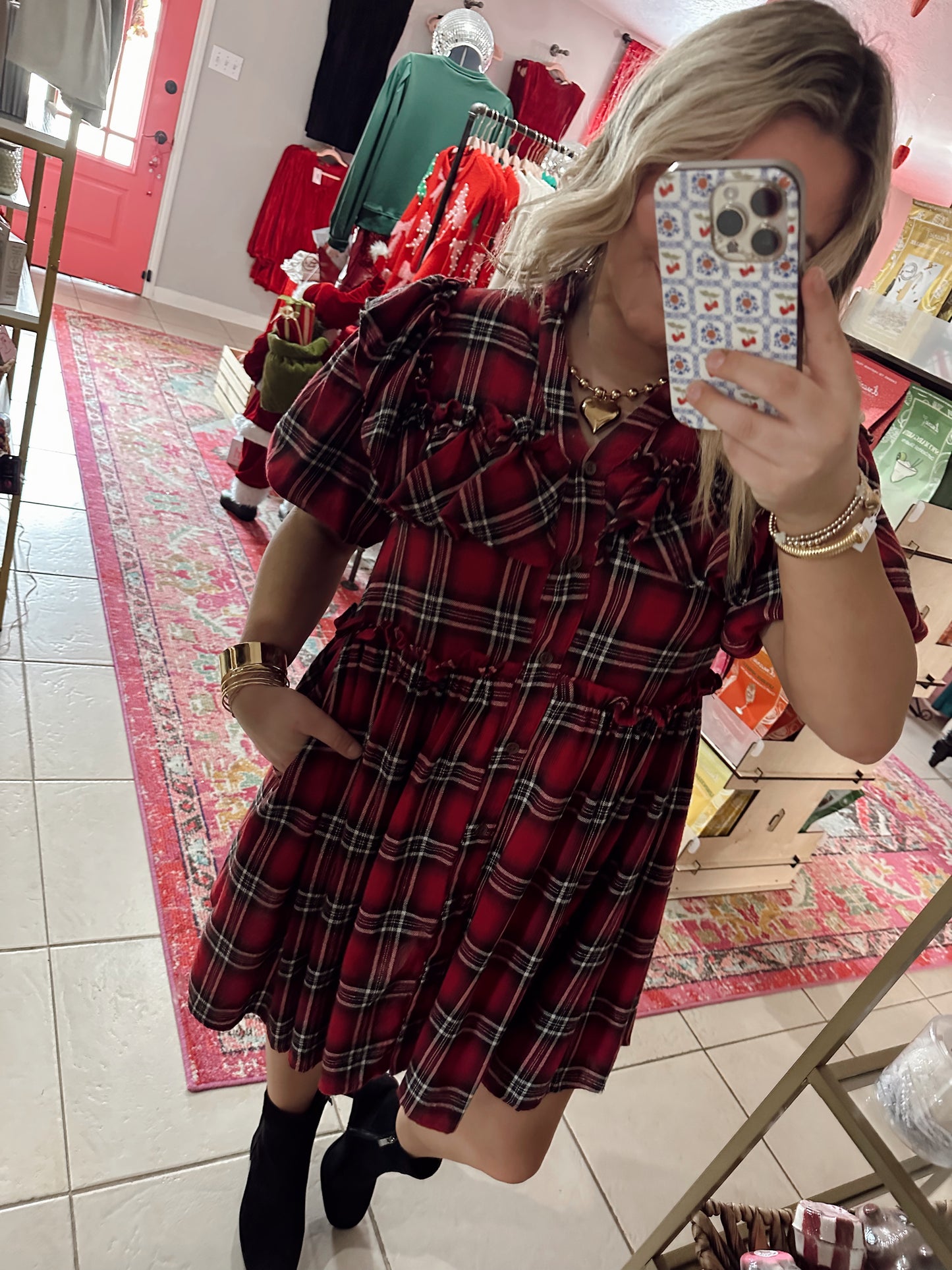 Plaid Babydoll Dress