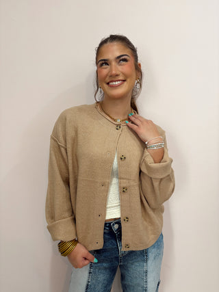 Tan Long Sleeve Cardigan