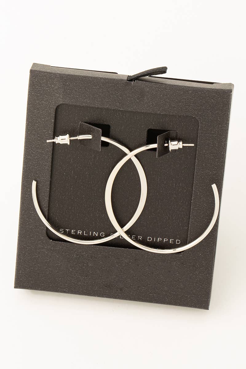 Secret Box Metallic Open Hoop Earrings