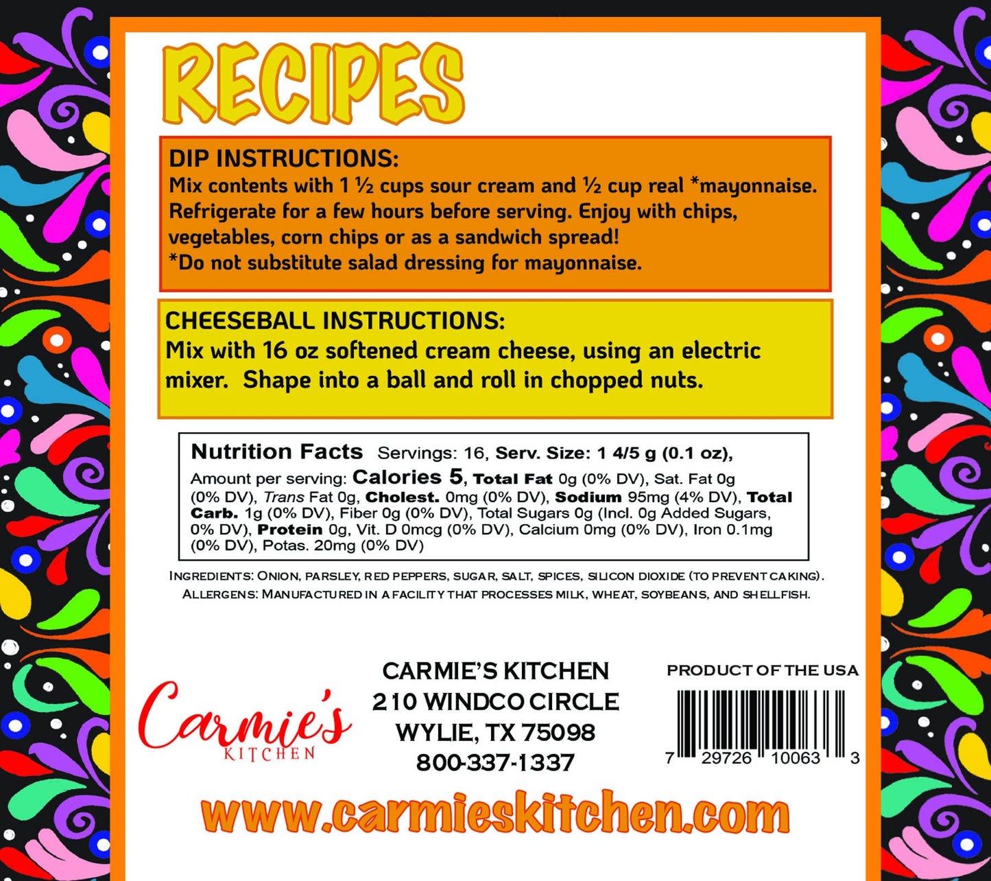 Carmie's Kitchen - Mañana Mexican Dip Mix - Taco Tuesday Collection