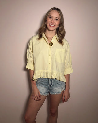 Butter Ruffle Trim Top