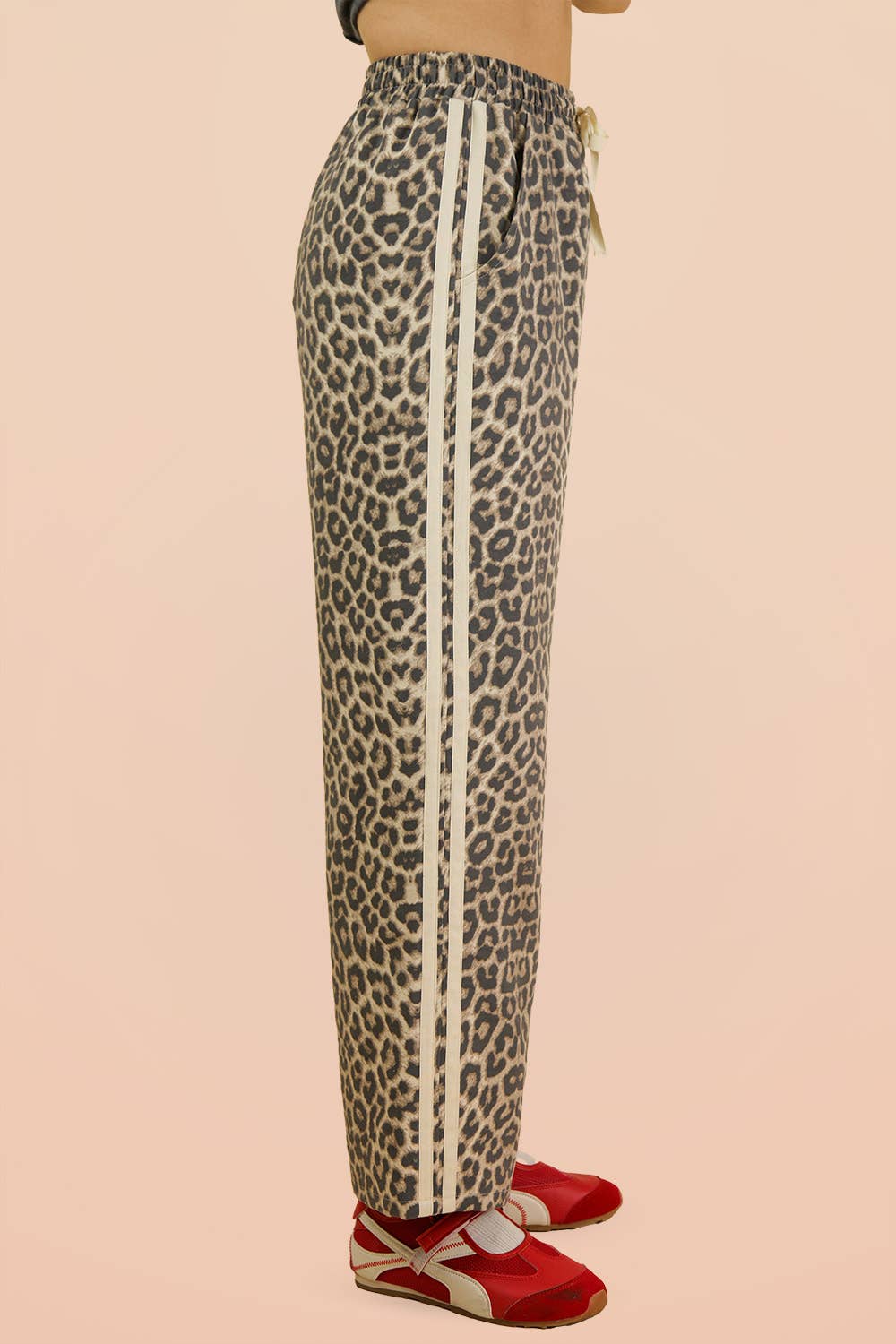Leopard Cotton Stripe Pants