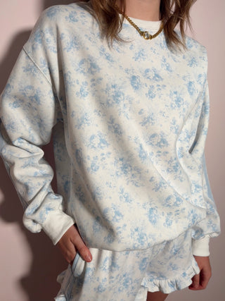 Blue Floral Ruffle Set