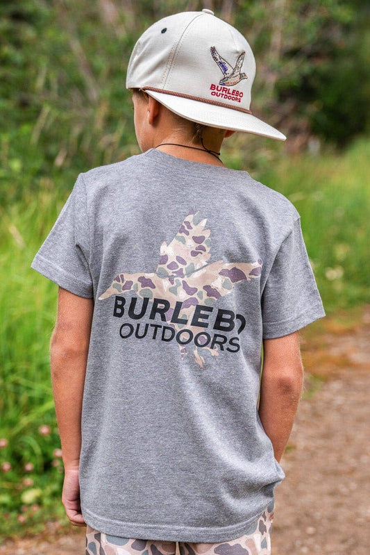 BURLEBO - Youth - Pintail Diving Duck - SS - Dark Heather Grey