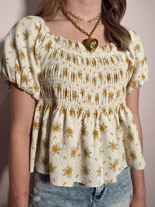 Yellow Floral Top
