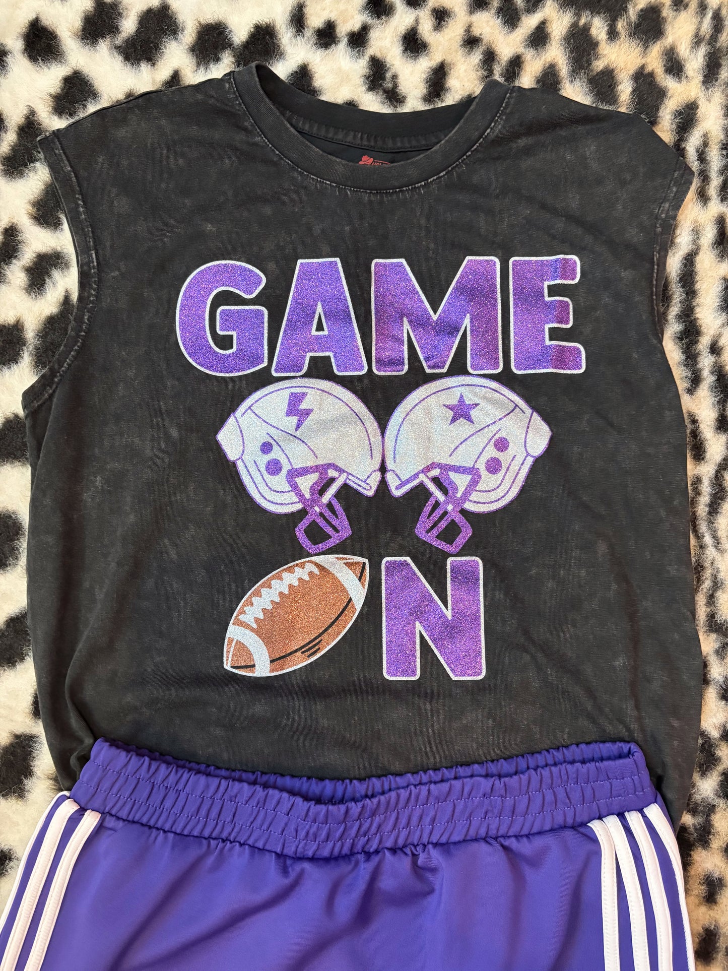 Glitter Game On Sleeveless Tee