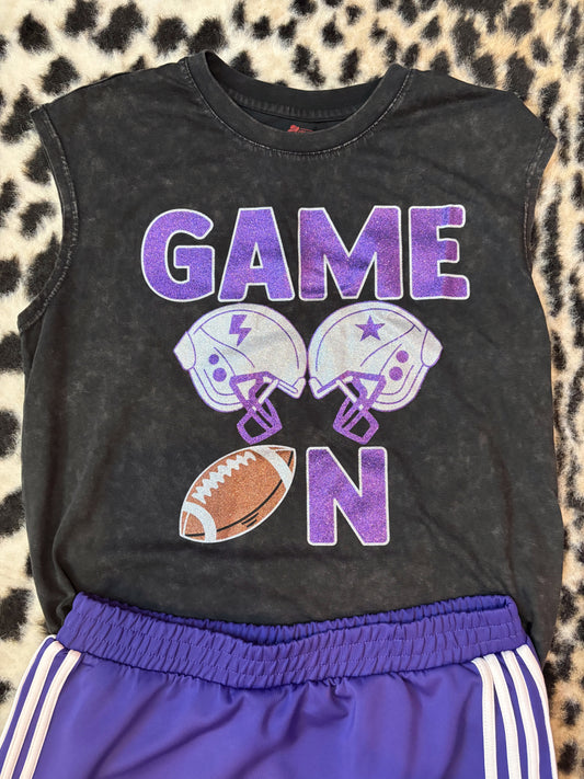 Glitter Game On Sleeveless Tee