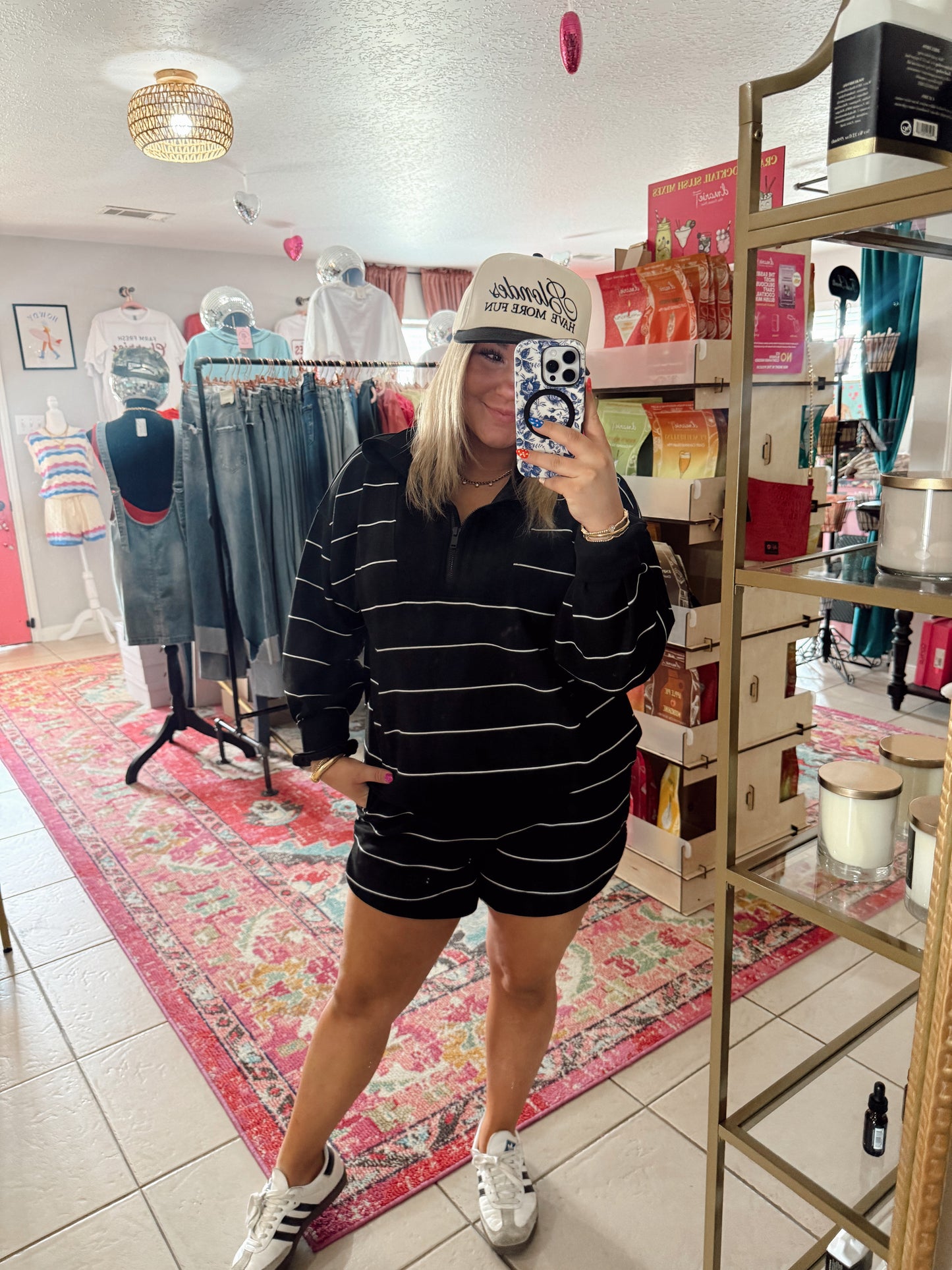 Black & White Stripe Matching set