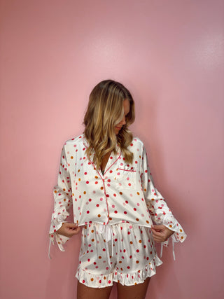 Confetti Satin - Short Pj + Velvet Ties