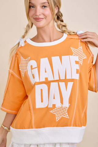 Main Strip - Game Day Star Patch Sweatshirt – Sporty Varsity Top