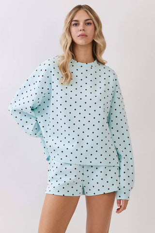 TCEC - CT10089-Polka Dot Print Lounge Sweatshirt