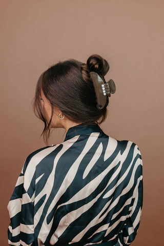 Brown Pearl Acetate Claw Clip