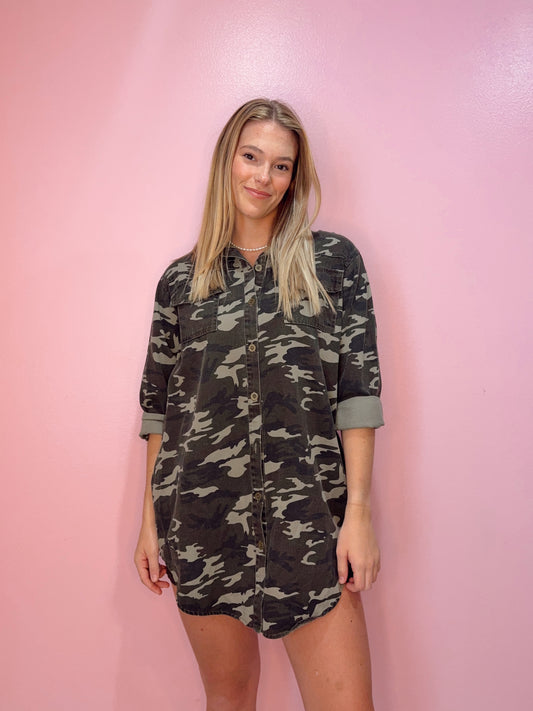 Camo Dress/ Cardigan
