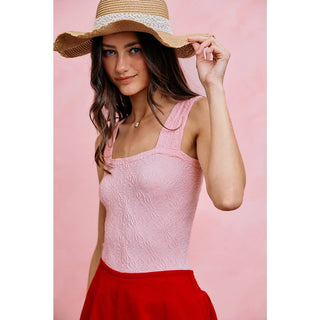 So Me - FLORAL JACQUARD SEAMLESS TANK TOP