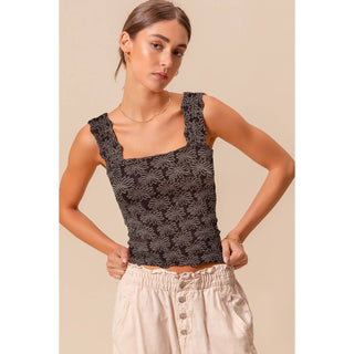 So Me - FLORAL JACQUARD SEAMLESS TANK TOP