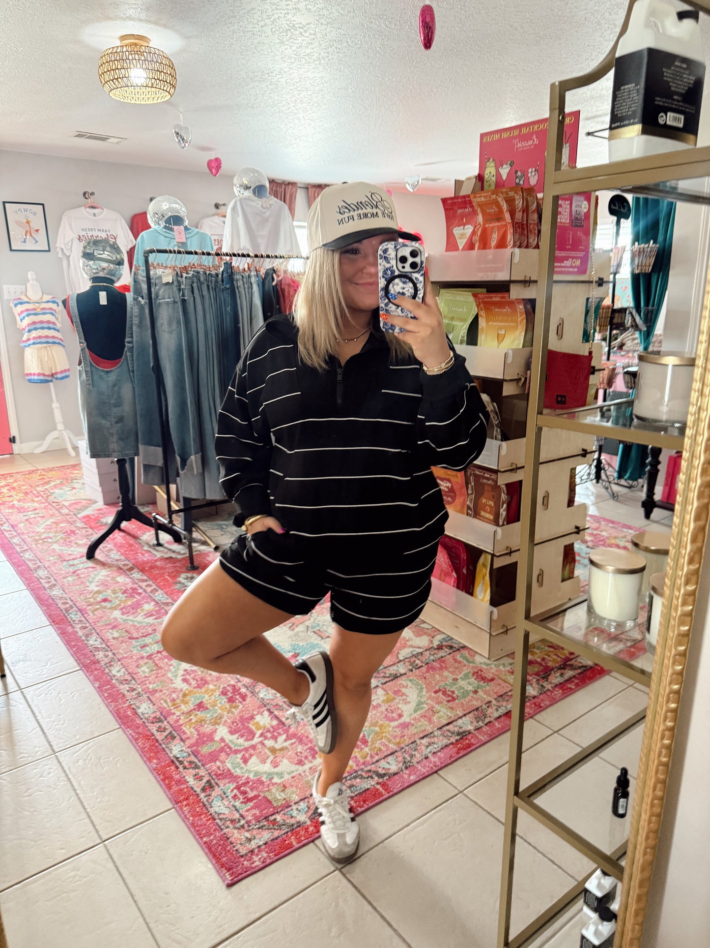 Black & White Stripe Matching set