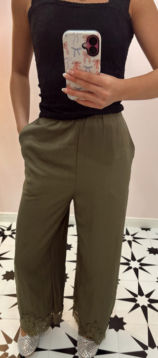 Olive Lace Pants