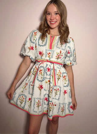 Color Block Floral Dress