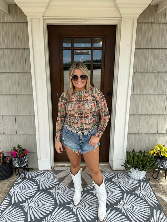 Mesh Western Top