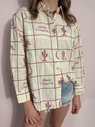 Embroidered Western Button Down