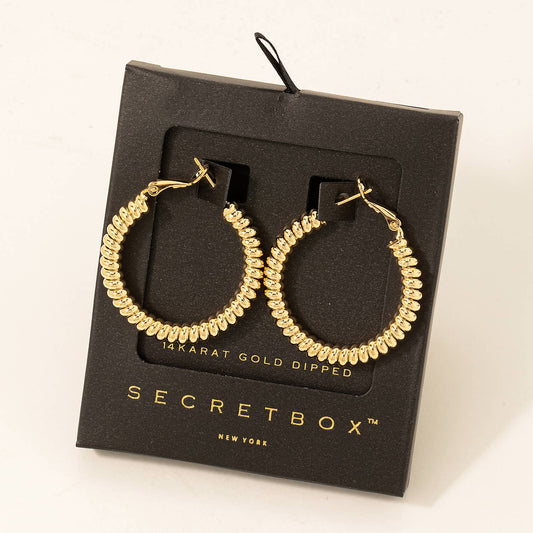 Secret Box Solid Coil Hoop Earrings