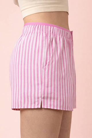 VERY J - NP70865-Striped Comfy Shorts