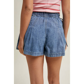 Pleated Denim Shots
