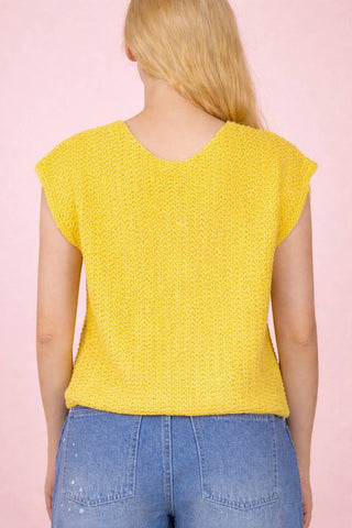 VERY J - 12W3377N-Button Down Knit Sweater Vest