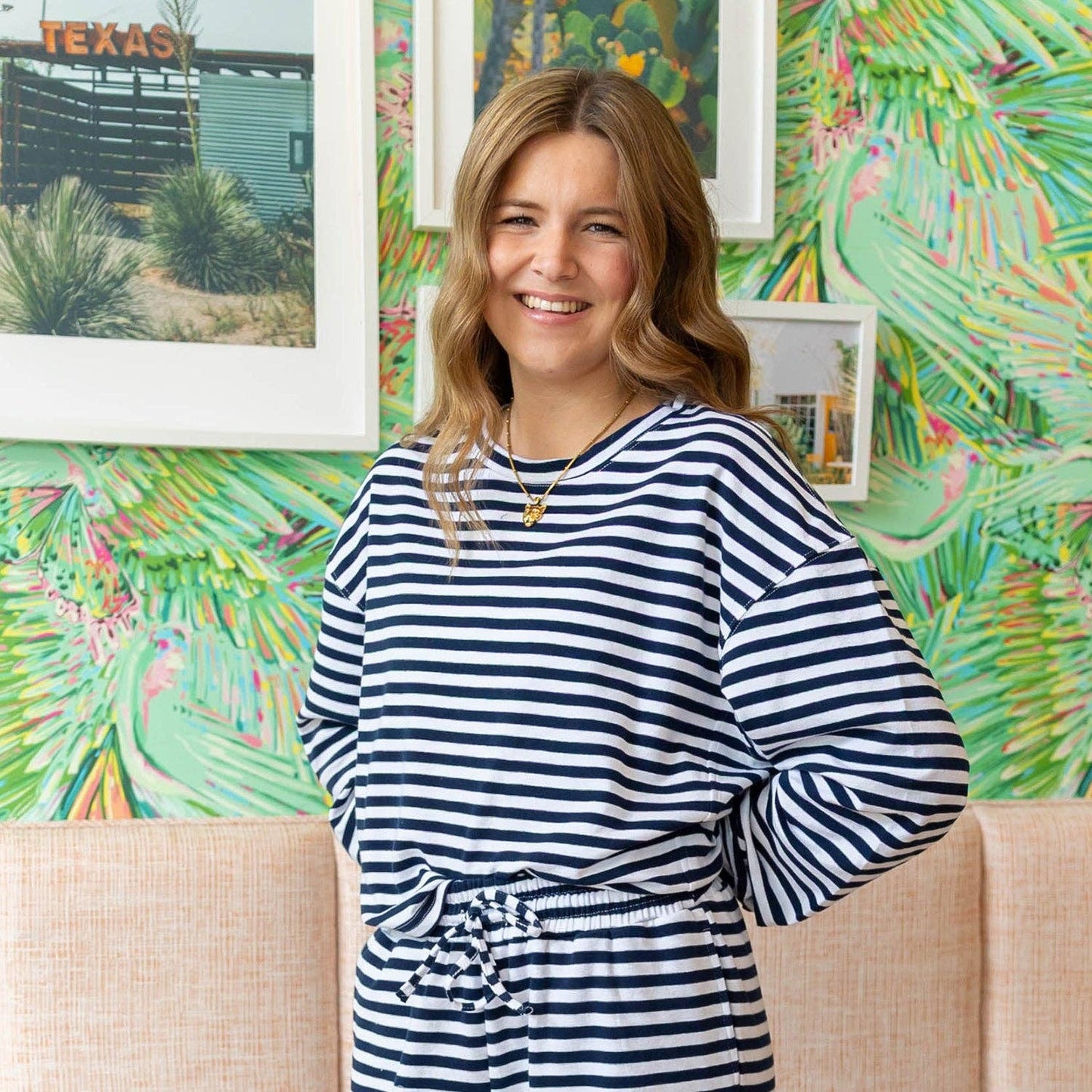 Girlie Girl Originals - LM-STRIPE Top-NAVY