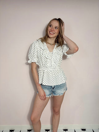 Ruffle Polka Dot Top