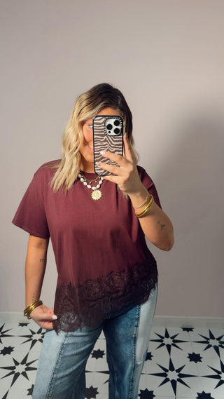 Raisin Lace Top