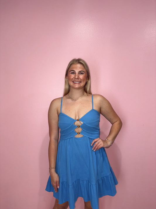Sail Blue Cutout Mini Dress