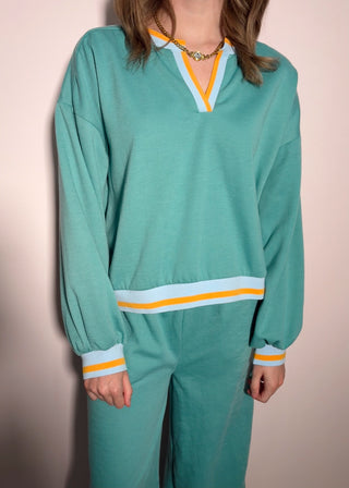 Teal Matching Pants Set