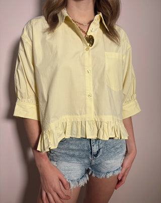 Butter Ruffle Trim Top