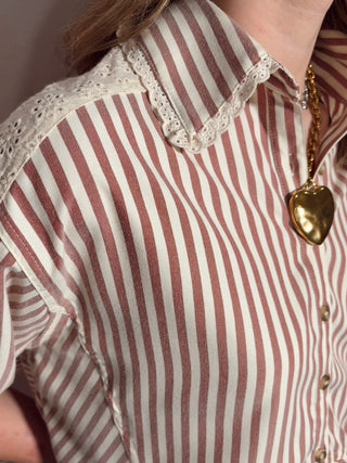 Wine Lace Trim Top