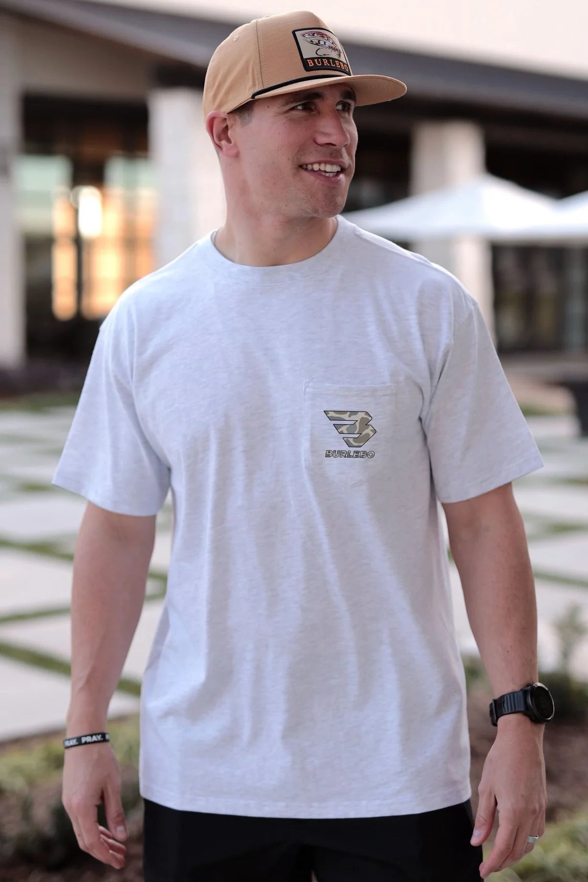 Classic Deer Camo Signature Logo - SS - Ash Grey