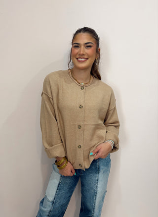 Tan Long Sleeve Cardigan