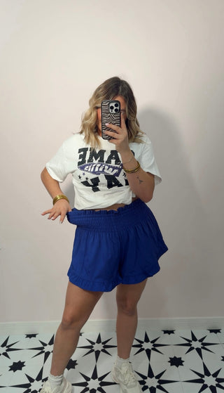 Purple Ruffle Shorts