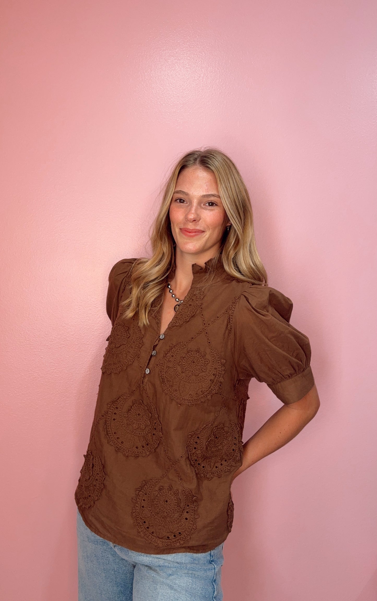 Mocha Dainty Blouse