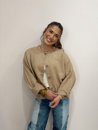 Tan Long Sleeve Cardigan