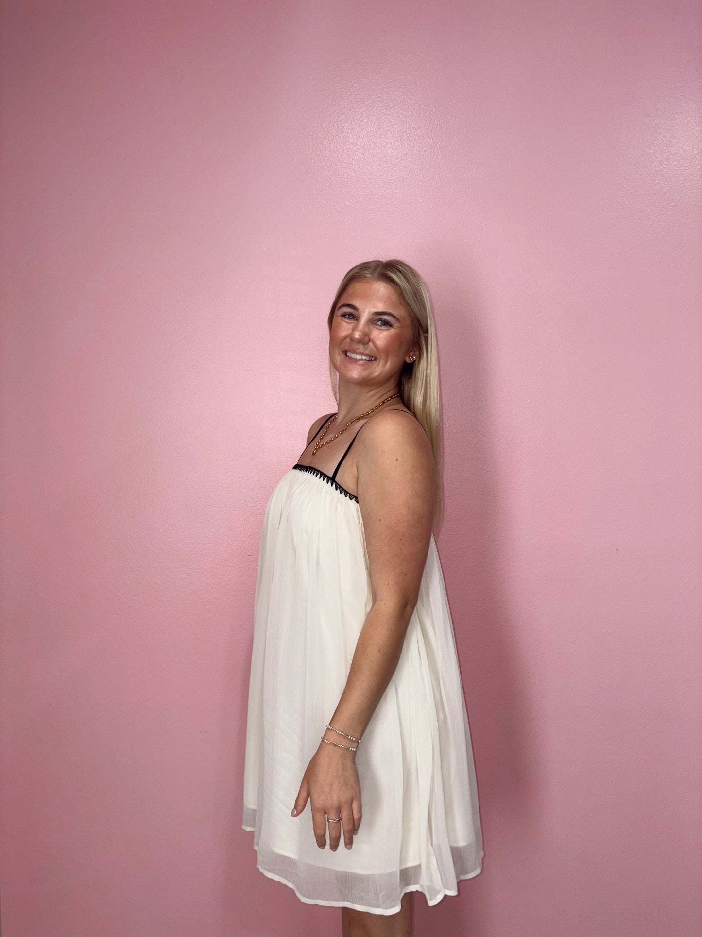 Delicate Embroidery Cami Mini Dress