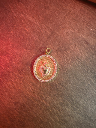 Gold Heart Circle Medallion