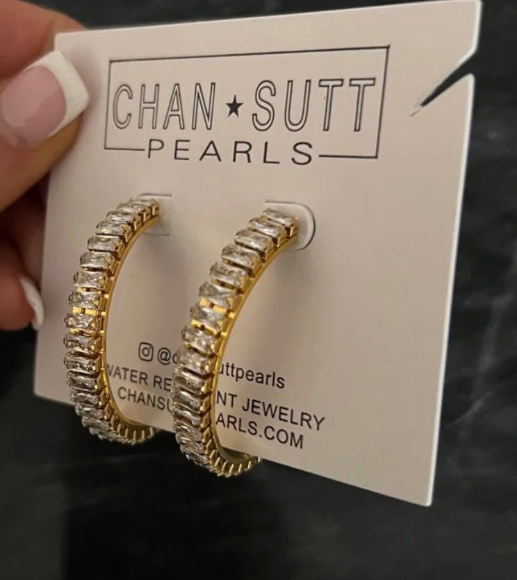 Large Diamond Hoops