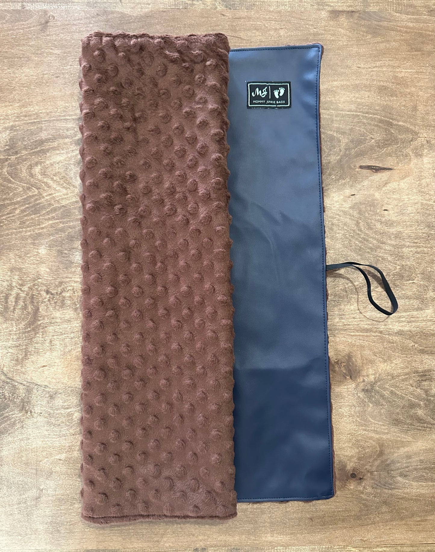 Minky Changing Pad - Brown/Navy Blue