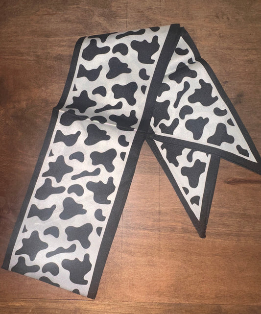 Black and White Cow Print Scarf